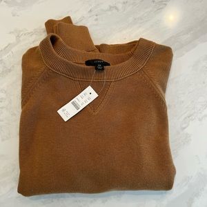 NWT J Crew Cotton Cashmere pullover sweatshirt Camel sz XS